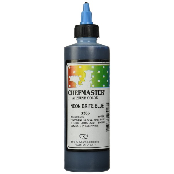 Chefmaster Airbrush Spray Food Color, 9-Ounce, Neon Brite Blue