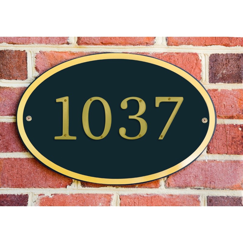 5" Polished Brass House Address Number #9, Flush Mount