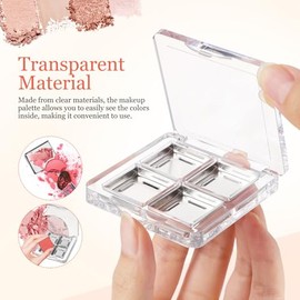 CANIGHT 6piezas Vacía De Maquillaje De Diseño De Compartimentos De Sombra De Ojos y Contenedor De Iluminadores Almacenamiento Organizado y Sellado Para Estaciones De Maquillaje