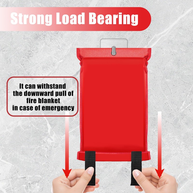 ZY PLUM Emergency Fire Blanket Wall Hooks，Waterproof Stainless Steel Adhesive