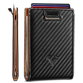 BULLIANT Men Wallet Airtag&Standard Use,Slim Front Pocket Wallet Money Clip for Gifg Men RFID Blocking 11Cards