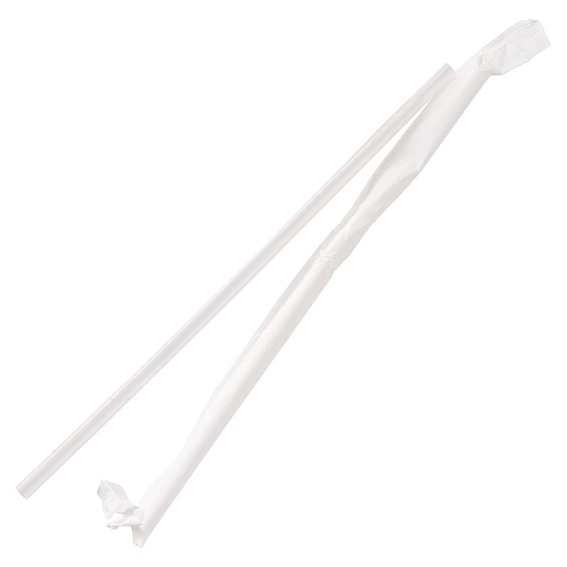 Genuine Joe Jumbo Translucent Wrapped Straws, Clear