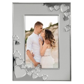 Hama Picture Frame 10 x 15 cm (Photo Frame, Portrait Frame, Portrait Format, Landscape Format, for Hanging, Standing, Stand, Picture Size 10 x 15 cm) Silver