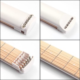Pocket Guitar Practice Neck, LIYDE 6 Fret Portable Guitar Chord Practice Tool for Beginner (White)