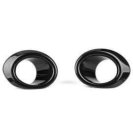 IKON MOTORSPORTS, Fog Light Cover Compatible With 2016-2018 Honda Civic, Black CF Look Fog Light Lamps Cover