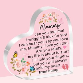SDOFY Mum to Be Gifts Mummy to be from Bump Acrylic Plaque New Mum Gifts First Mothers Day Birthday Christmas Thanksgiving Presents for Mummy