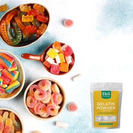 Gelatin (1lb 454g) by Elo’s Premium |100% All-Natural Food Grade powder Unflavored Thickener| Packaged In Canada| Used As Thickener, Stabilizer, Texturiser| Non-GMO, Gluten Free| Make Yogurt, Fruit Gelatins, Puddings and more