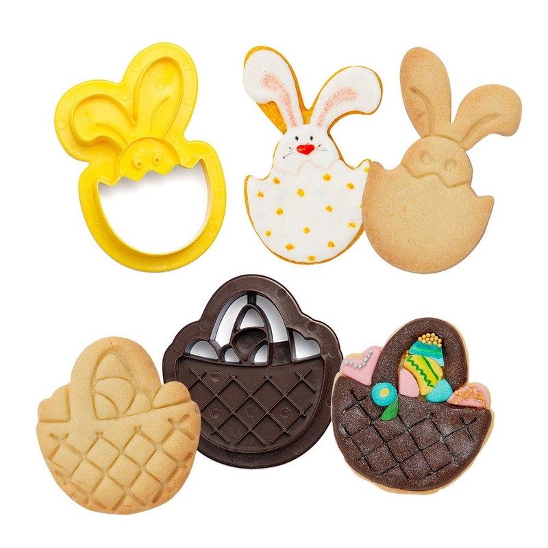 Decora 0255061 AUSSTECHER AUS KUNSTSTOFF KORB UND HASE 2-TLG