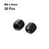 uxcell 50Pcs Black M4 x 4mm Alloy Steel Hex Socket
