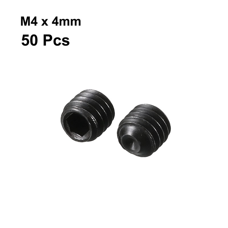 uxcell 50Pcs Black M4 x 4mm Alloy Steel Hex Socket
