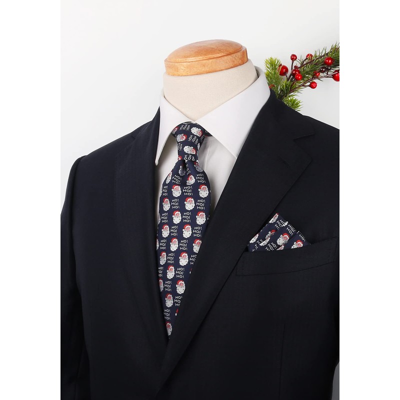 TaecMin Corbata de Navidad para hombre con pañuelo y pañuelo,