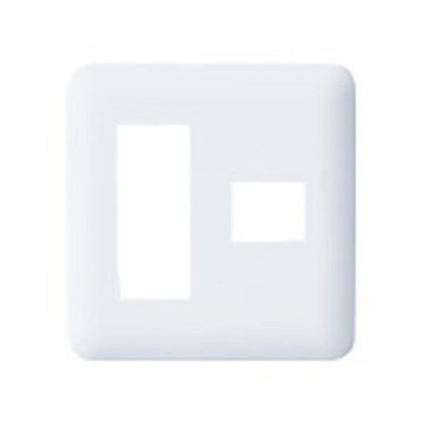 Panasonic Cosmo Series Wide 21 Simple Fireproof Outlet Plate for 3 + 1 Co., White WTF7774W