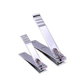 Giovanni Bresciani Stainless Steel Nail Clipper Set, Large Toenail Clippers and Small Fingernail Clippers