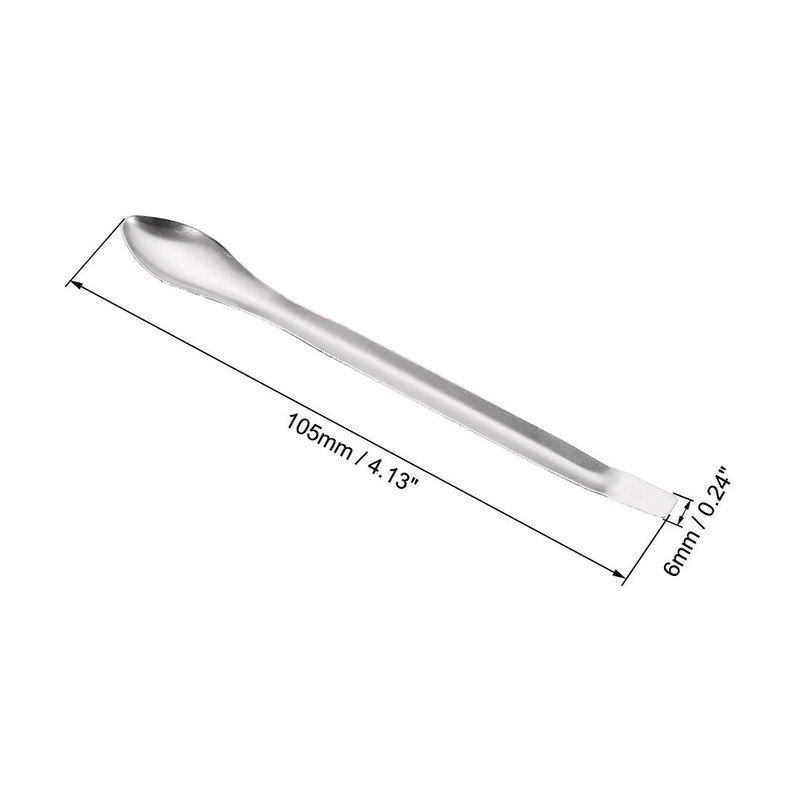 sourcing map Micro Scoop 105 mm Stainless Steel Reagent Sampling