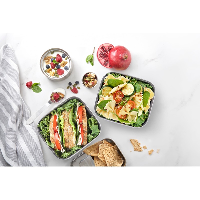 Smash Microwave Safe Stainless Steel Lunch/Sandwich/Meal Box, Blue