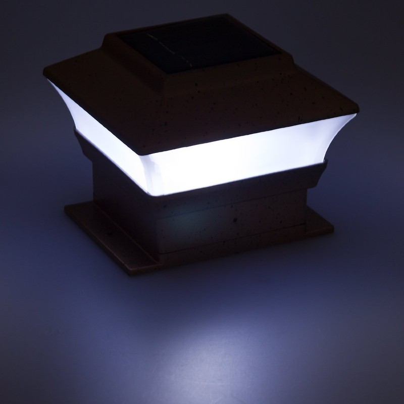 Solar Powered LED Post Cap Light 4"x 4" Copper, Set