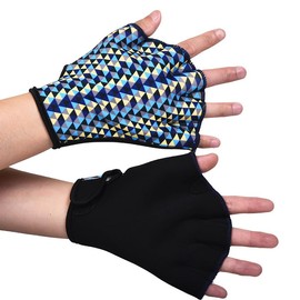 Swimming Aquatic Gloves Adjustable Webbed Swim Gloves Water Resistance Training Accessories for Swimming and Diving for Men and Women Beginner (Blue, L)