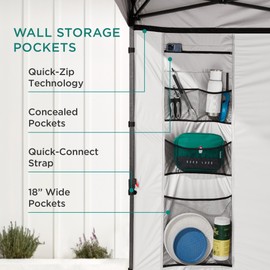 Best Choice Products 10x10ft Easy Pop Up Canopy w/Side Wall, 10 Pockets, Portable Carrying Case, 1-Button Setup, 4 Weight Bags - Forest Green
