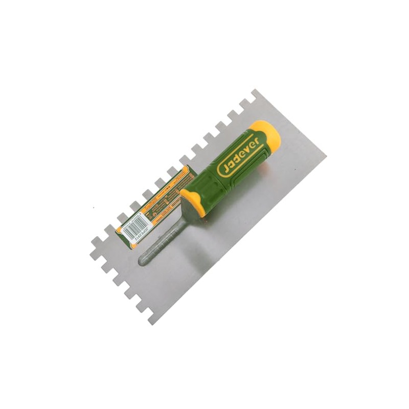 Jadever 11×4.7" Plastering Trowel with SQ Teeth, Notch Masonry Hand
