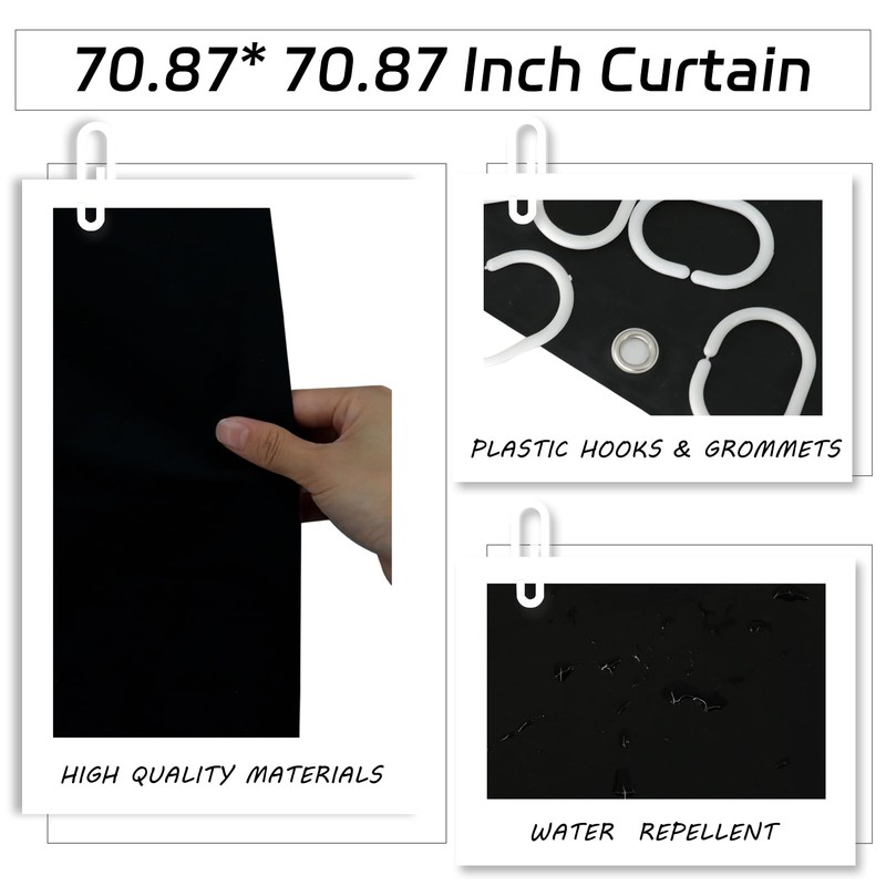 Black Bathroom Accessories Set, 9-Piece Bathroom Accessory Sets Complete with