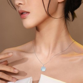 HARMONY BOLA Celtic Tree of Life Necklace 925 Sterling Silver Religious Celtic Knot Pendant Moonstone Tree of Life Jewelry Gift for Women