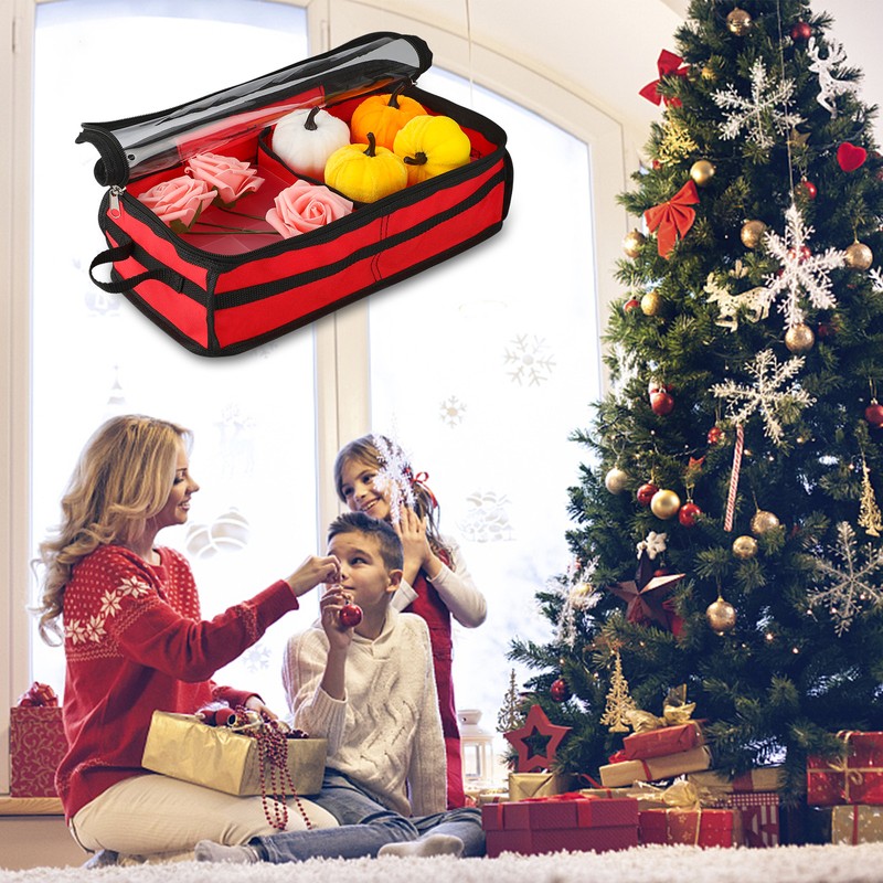 Christmas Ornament Storage Box Under Bed 64 Cell partition 600D