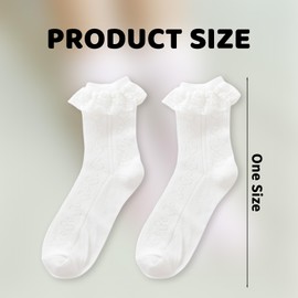 Rüschen Socken,Oktoberfest Socken mit Rüschen Damen Weiß Trachtensocken Kinder Spitze Kurz Trachten Strümpfe Rüschensocken Dirndl Weiße Söckchen Tracht Bayerische Spitzensocken für Wiesn Accessoires