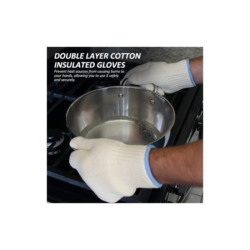 1 Pair Double Layer Cotton Insulation Gloves, Oven Gloves, Heat