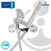 tecuro Chrome-plated shower holder, no drilling required, suitable for 1/2