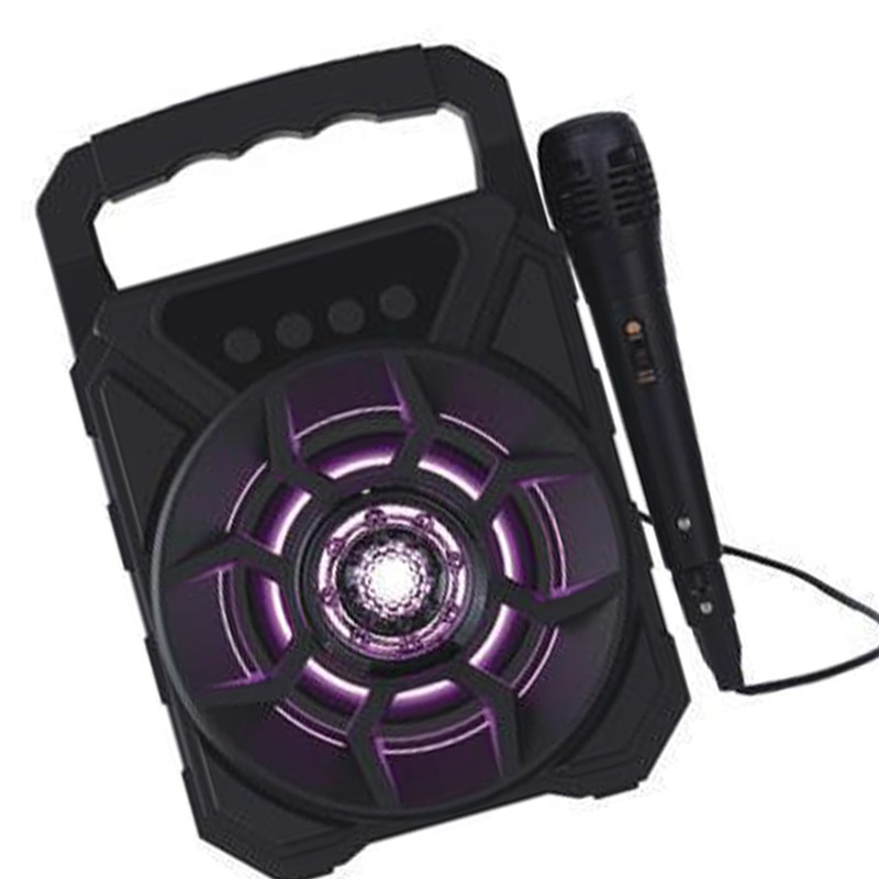 Portable Karaoke Machine Multifunction Cool Lighting Plug in Card Deep