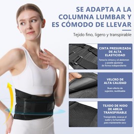 Soporte Lumbar para Hombre y Mujere,faja Lumbar de Doble Compresi?n Talla L