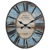 Creative Co-Op Oval Turquoise Wood Wall Clock