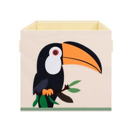 Decalsweet Kids Cube Storage Box,Foldable Toy Organiser Box with Handles for Boys Girls,Lightweight Cube Storage Bin for Bedroom Nursery Living Room,33*33*33cm(Toucan)