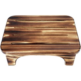 URFORESTIC Solid Wood Bed Step Stool Super Large/Bedside Steps for High Beds/Solid Wood Super Sturdy Hold Up to 500 LBS (Dark Walnut)