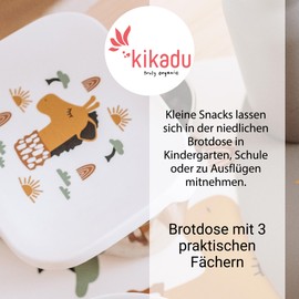 kikadu Lunch Box Giraffe Natural – Children's Tableware, BPA-Free, with Cute Prints, Dimensions 17 x 13 x 5.5 cm