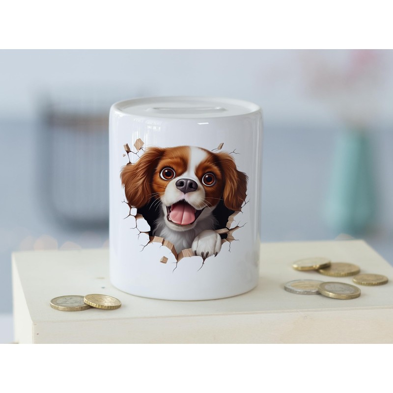 GRAZDesign Funny Dog Money Box - Wall Crack - Money