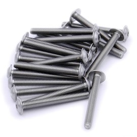 M3 (3mm x 40mm) Flanged Hex Socket Button Machine Screw (Bolt) - Stainless Steel (A2) (Pack of 20)