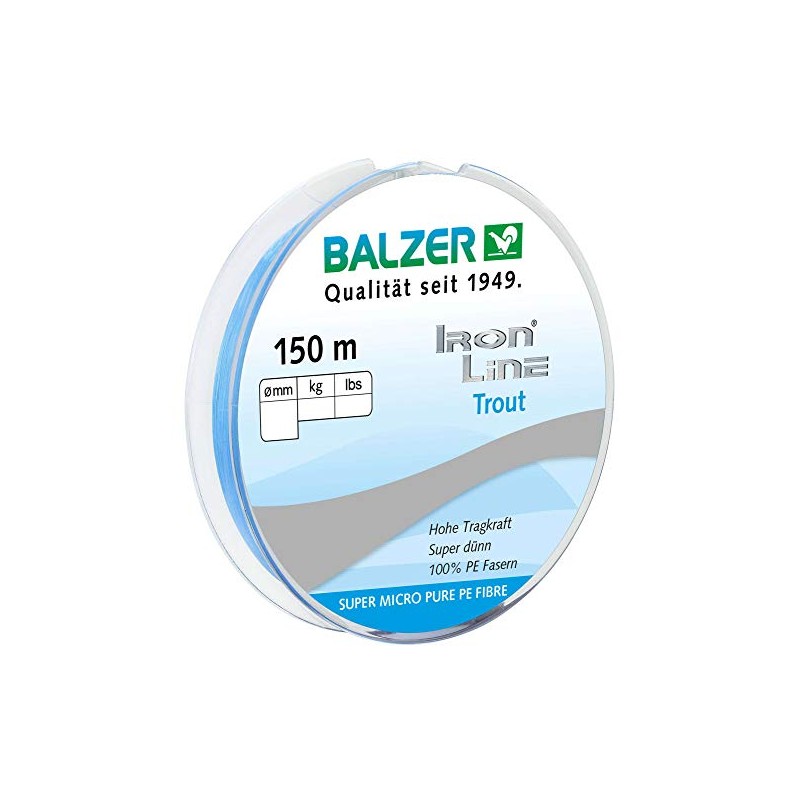 Balzer Ironline Trout 150 m Triple Braided Line for Trout,