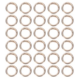 QUARKZMAN 30 Stück Trigger-Feder-O-Ringe, 3/4" (19 mm) Runde Schlüsselring-Clips Snap-Schnalle Zinklegierung Trigger-Ringe für Schlüsselring-Schnalle Handtaschen, Hellgold