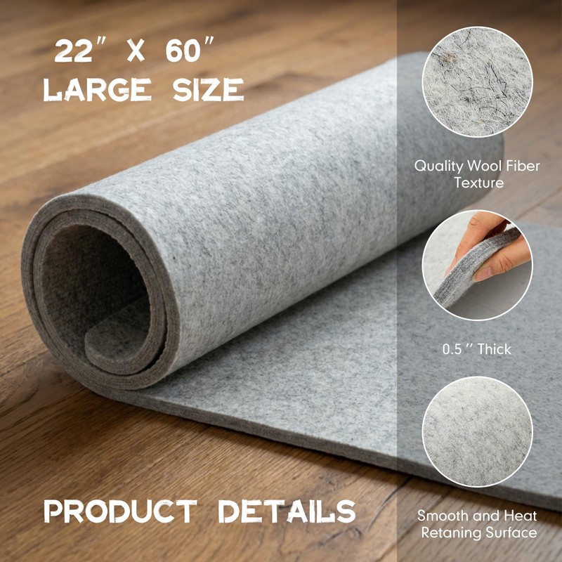 HunnmingRe 22" x 60" Wool Pressing Mat, Extra Large 100%