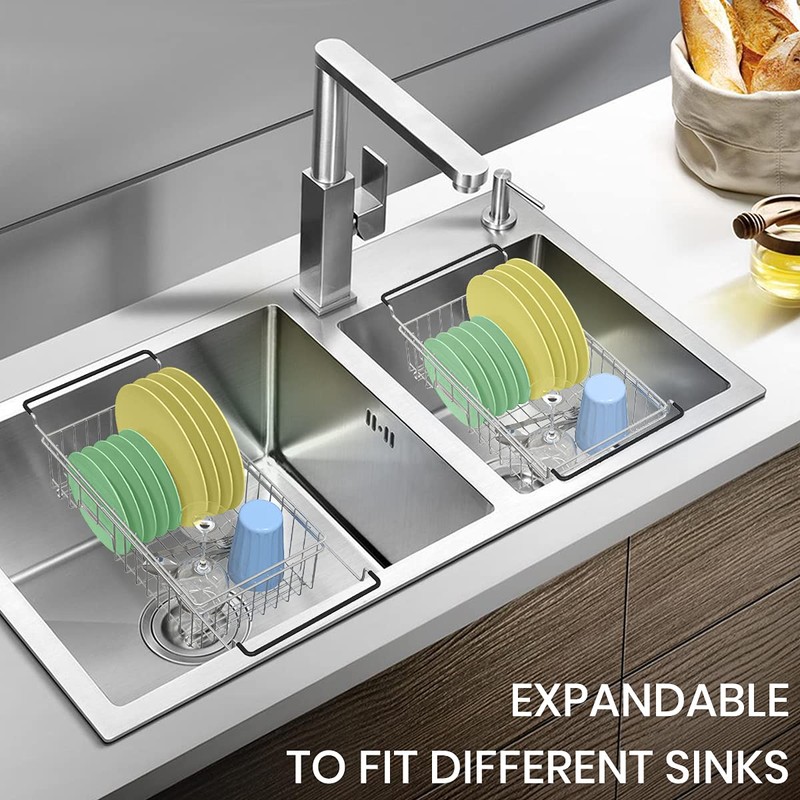 Expandable Dish Drying Rack Over The Sink Small Dish Drainer