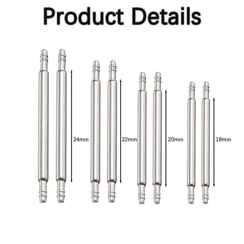 Watch Strap Spring Bars Pins, 8PCS Double Flanged Replacemant Bar,