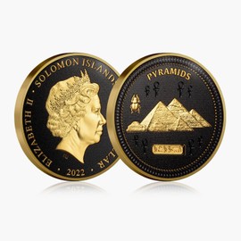 The Mysteries of Ancient Egypt Pyramids of Giza Gold Plated Coin Solomon Islands 2022