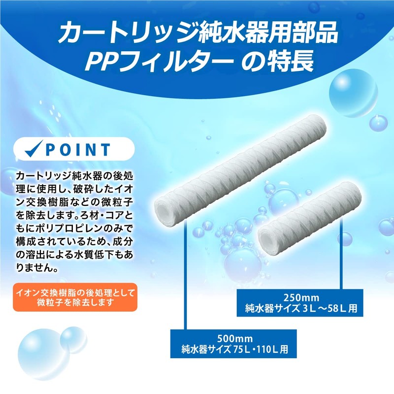 Sanei Chemical SW-250 PP Filter, 9.8 inches (250 mm), 5