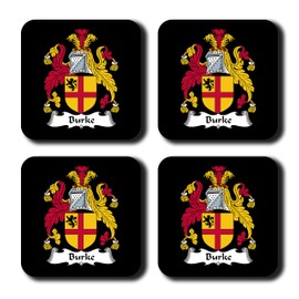 Burke Coat of Arms/Family Crest Coaster Set, by Carpe Diem Designs â Made in the U.S.A.