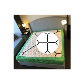 Jaxbo Bed Sheet Straps Fasteners Suspenders Grippers Clips, Triangle Shape, Adjustable Crisscross Corner Holder Fit for Twin/Queen/King, Black