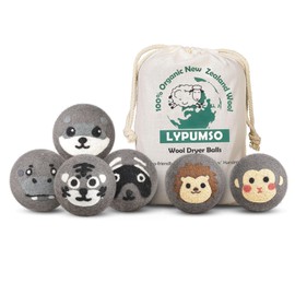 Wool Dryer Balls - 6 Pack XL Natural Fabric Softener, Organic Drying Balls for Laundry Reusable Up to 1,000 Loads, 100% Pure New Zealand Wool Anti Clothing Static and Shorten Drying Time