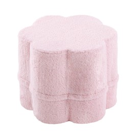 Tiita Floral Pouf Ottoman, Foot Stools Ottoman with Foam Chunk Filling, Puff Foot Rest for Couch, Living Room, Kids Room, Pink