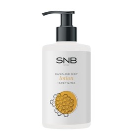 SNB Professional Hand & Body Lotion Honey & Milk - 250 ml - Moisturising Care with Urea, Allantoin & Herbal Extracts - For Smooth Skin - Ideal for Home & Studio