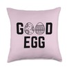 Good Egg Funny Easter Throw Pillow, 18x18, Multicolor
